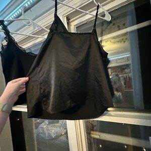Black Satin Camisole Top